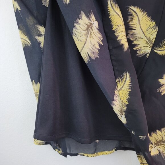 Disney Beauty and the Beast Dress Womens Sz M Black Chiffon Novelty Print Zipper - Picture 8 of 15